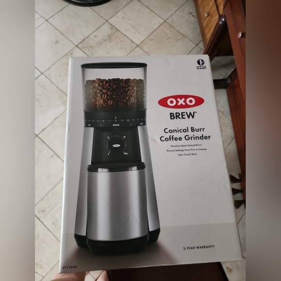 OXO Brew Conical Burr Coffee Grinder - Black and Silver Model 8717000 - Picture 1 of 9